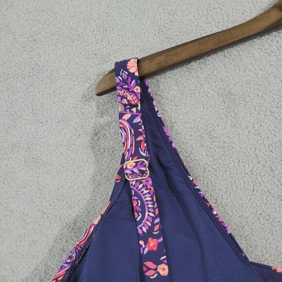 NEW Lands End Womens  L One-Piece Swimsuit With Floral Paisley Print - Picture 7 of 10